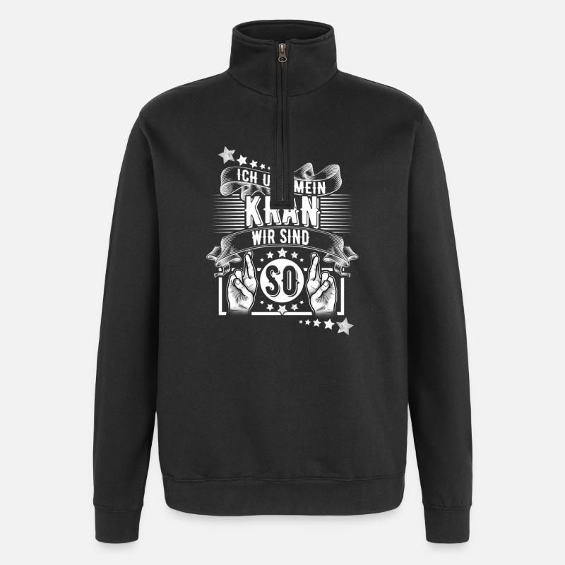 Kranführer - Quarter-Zip-Sweatshirt - Schwarz