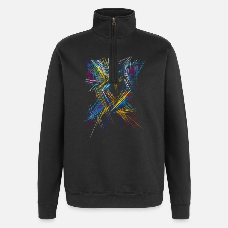 Futurism Abstract - 3D Pattern - Quarter-Zip Sweatshirt - black