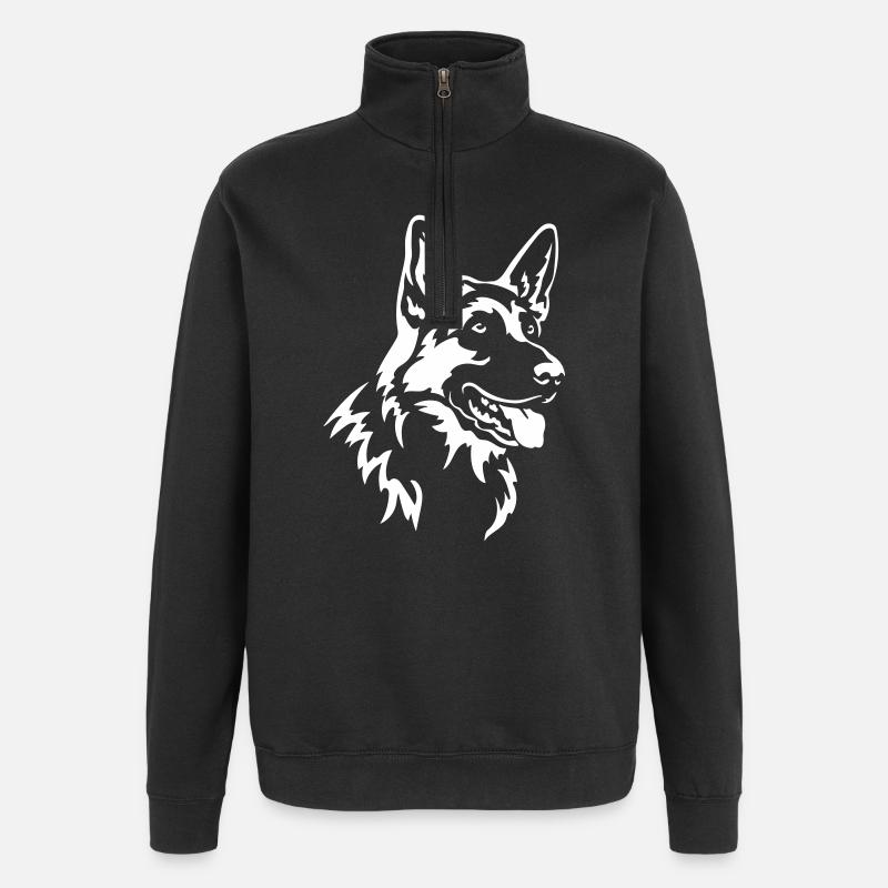 German Shepherd Head "Black Edition" - Quarter-Zip Sweatshirt - black