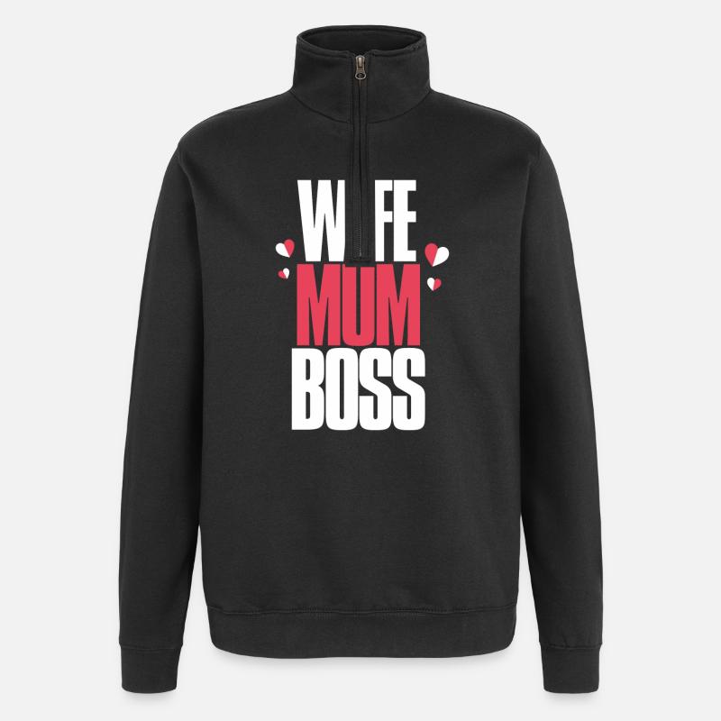 T-shirt texte de motivation féminine - Sweat à zip 1/4 - noir