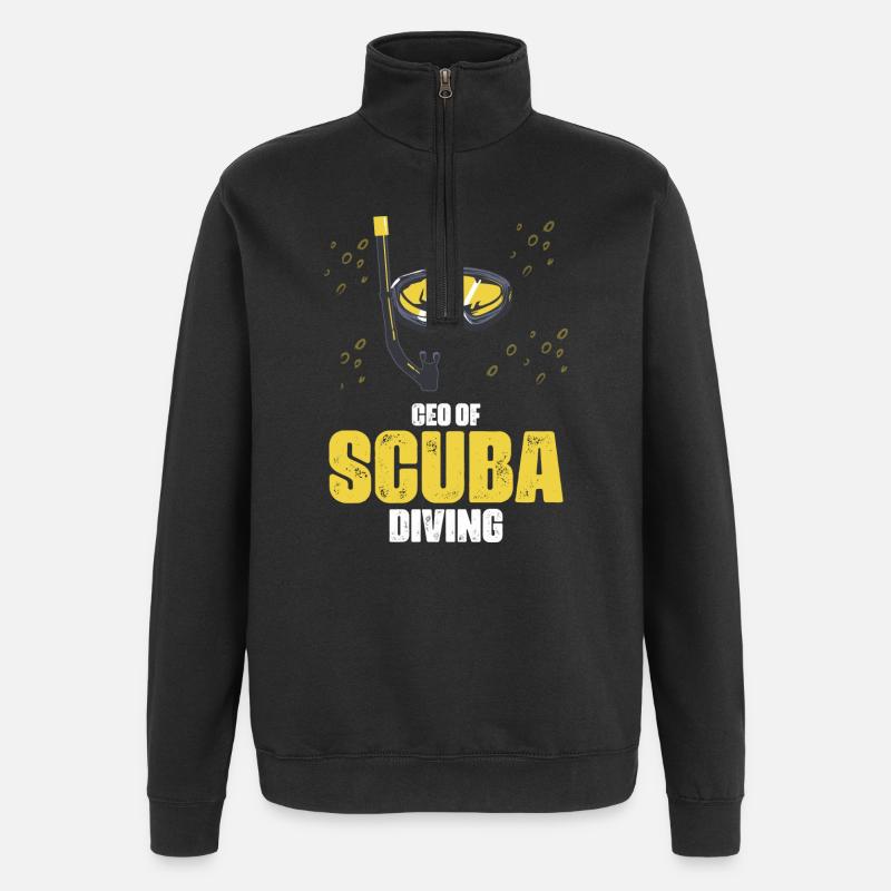 Plongeur en apnée Design - Sweat à zip 1/4 - noir