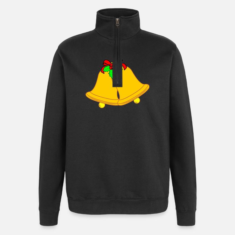 Deux cloches d’église pour Noël - Sweat à zip 1/4 - noir