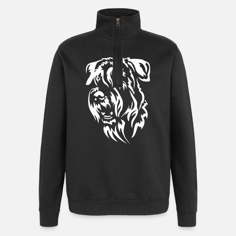 Schnauzer Head « BlackEdition » - Sweat à zip 1/4 - noir