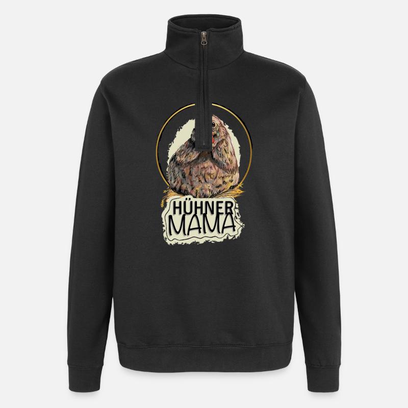 Die Hühner Mama - Quarter-Zip-Sweatshirt - Schwarz