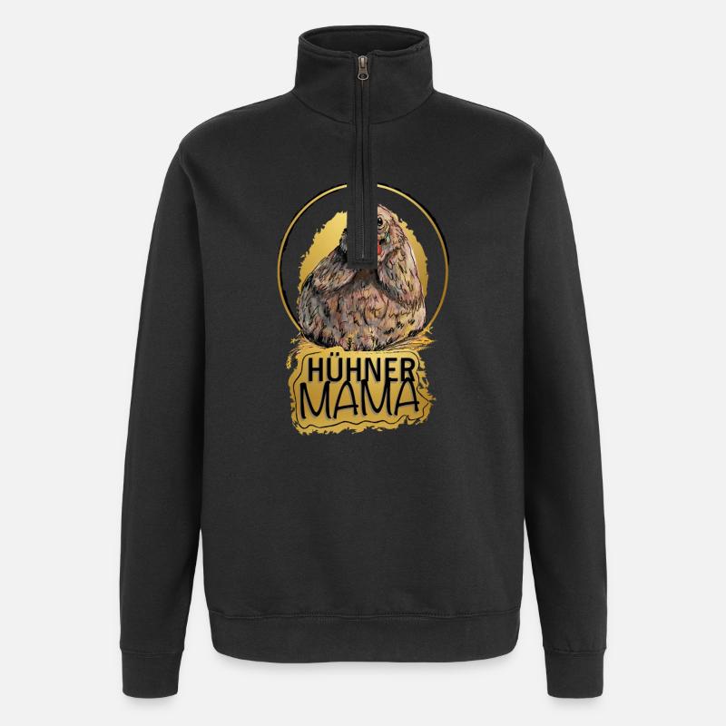 Hühner Mama - Quarter-Zip-Sweatshirt - Schwarz
