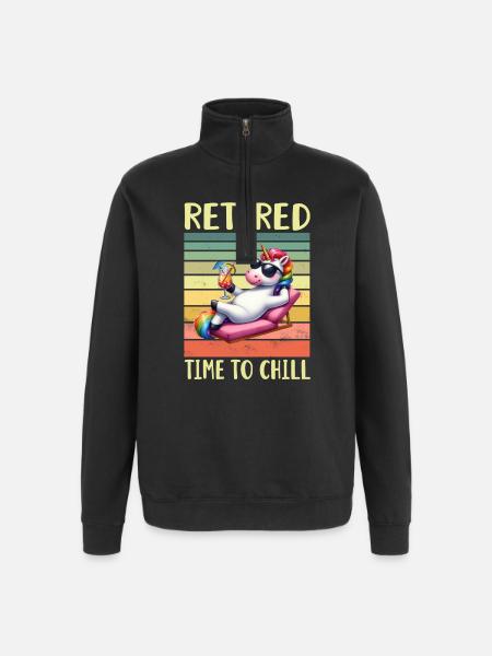 Retraité Retraité - Sweat à zip 1/4 - noir