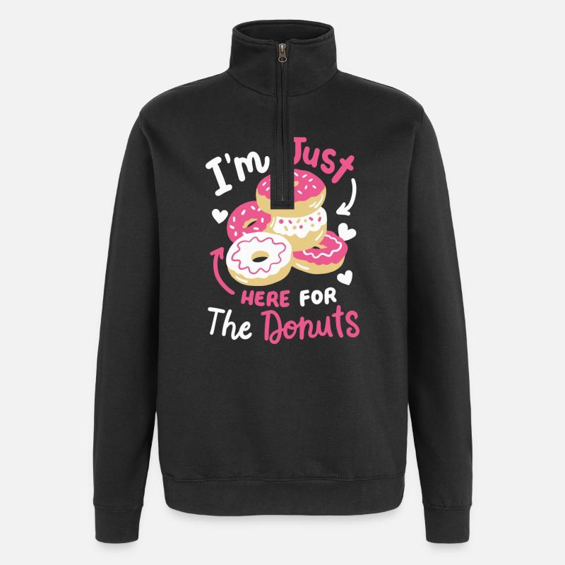 Donuts Donut-Liebhaber - Quarter-Zip-Sweatshirt - Schwarz