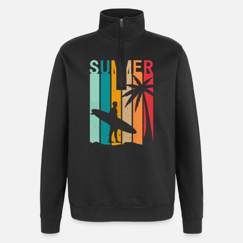 Surfen - Quarter-Zip-Sweatshirt - Schwarz