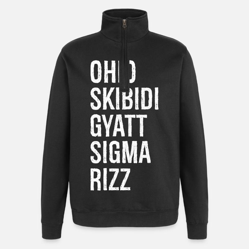 Ohio Skibidi Gyatt Sigma Rizz - Sweat à zip 1/4 - noir