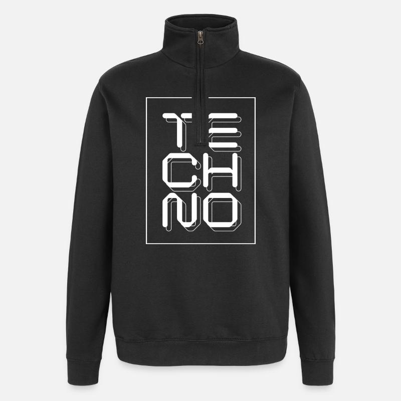 Techno music logo Glyphs - Quarter-Zip Sweatshirt - black