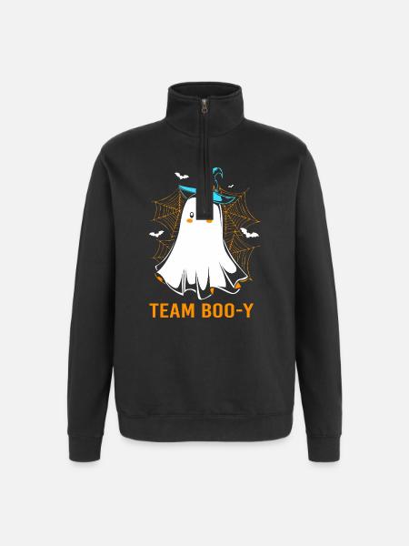 Halloween Gender Reveal Team Boy - Quarter-Zip Sweatshirt - black