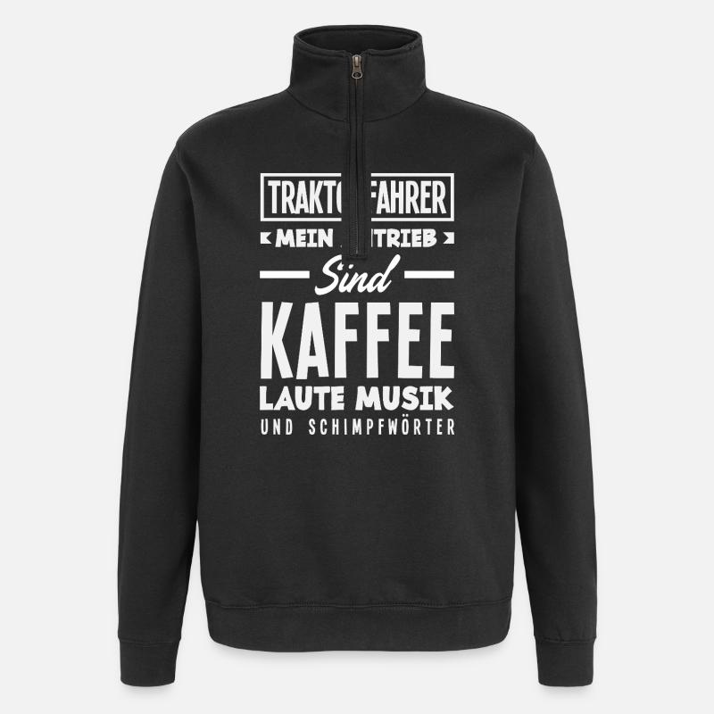 Funny Tractor Driver Gift - Quarter-Zip Sweatshirt - black