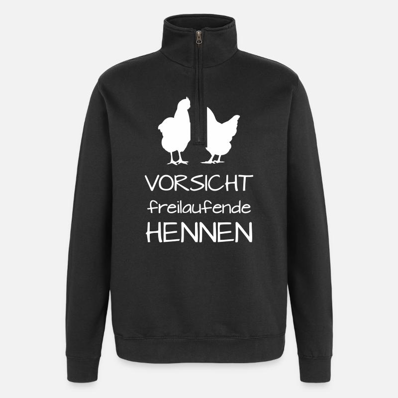 Vorsicht Freilaufende Hennen - Quarter-Zip-Sweatshirt - Schwarz