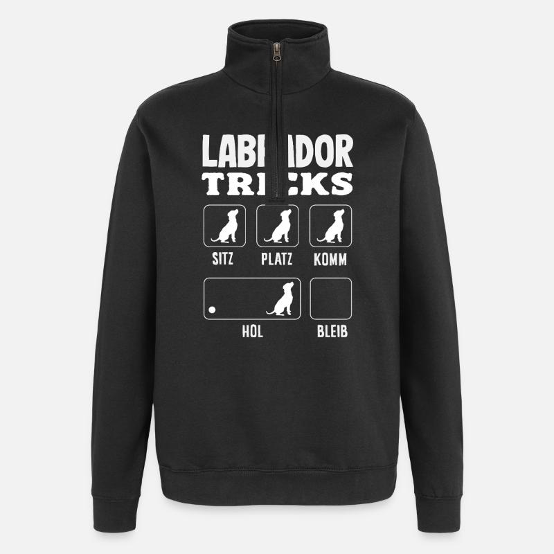 Labrador Tricks - Quarter-Zip Sweatshirt - black