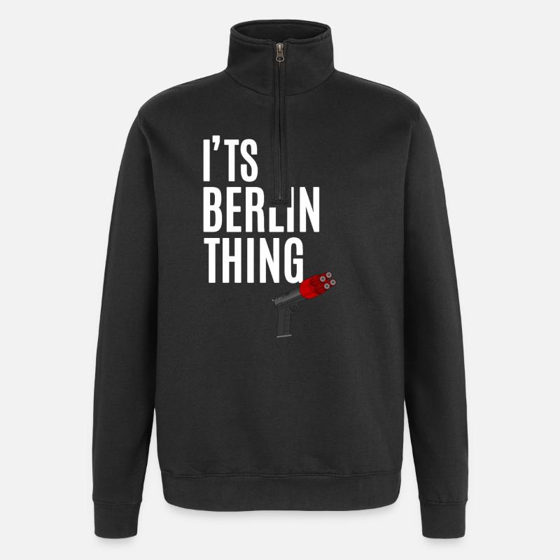 Berlin Thing Silvester - Quarter-Zip-Sweatshirt - Schwarz