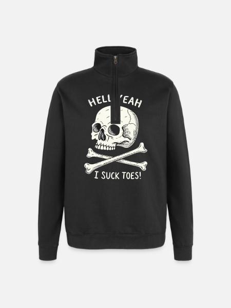 Skull and Bones Toe Fetish - Quarter-Zip Sweatshirt - black