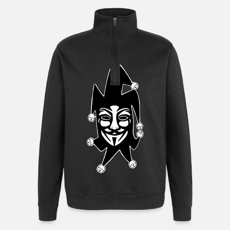 Anonymer Narr - Quarter-Zip-Sweatshirt - Schwarz