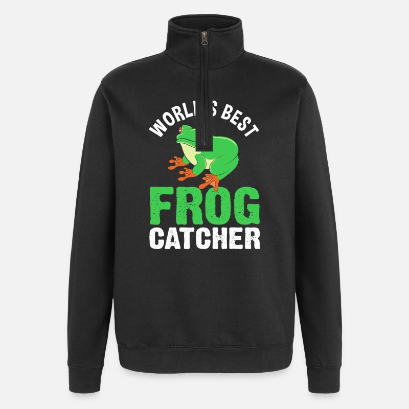 Grenouille arboricole - Sweat à zip 1/4 - noir