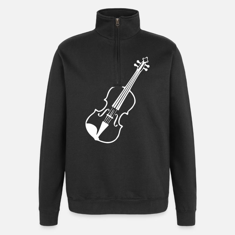 Violon Musique de violon - Sweat à zip 1/4 - noir