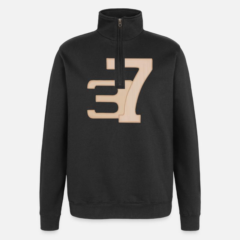 37 illustrations numériques en pêche - Sweat à zip 1/4 - noir
