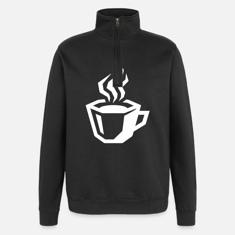 Coffee Cup Icon - Quarter-Zip Sweatshirt - black
