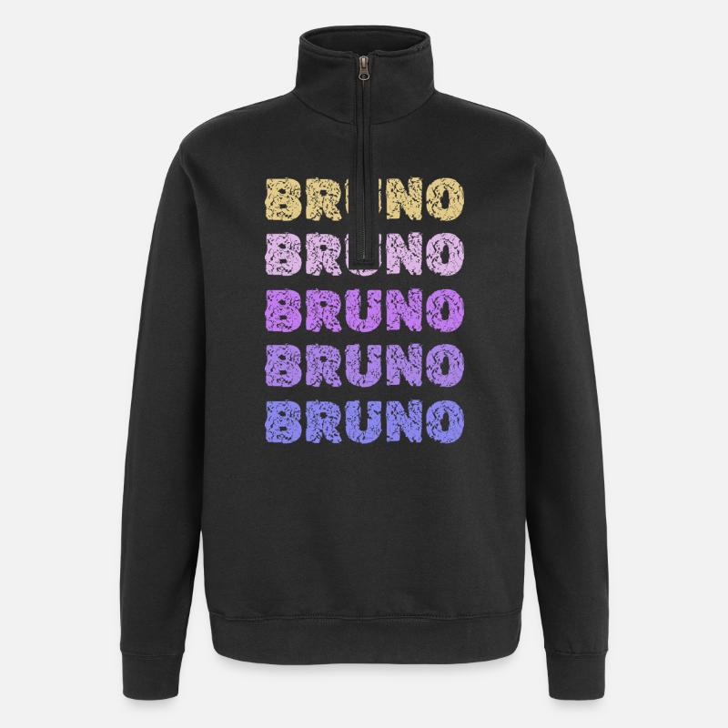 Bruno Repeated Pastel Letters - Quarter-Zip Sweatshirt - black
