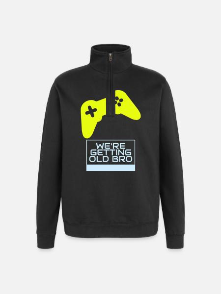Gamer-Nostalgie: Wir werden älter - Quarter-Zip-Sweatshirt - Schwarz