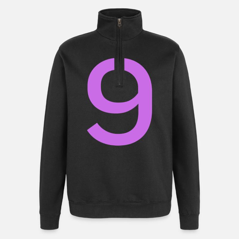 9 - Quarter-Zip-Sweatshirt - Schwarz