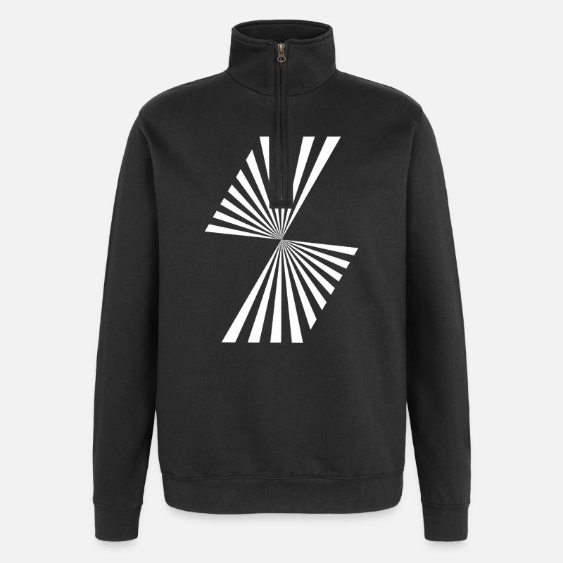 Spirale radiale en étoile - Sweat à zip 1/4 - noir