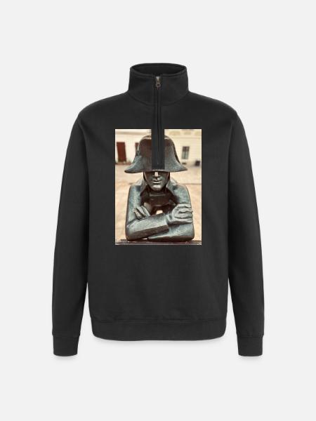 Detective in a bronze hat - Quarter-Zip Sweatshirt - black