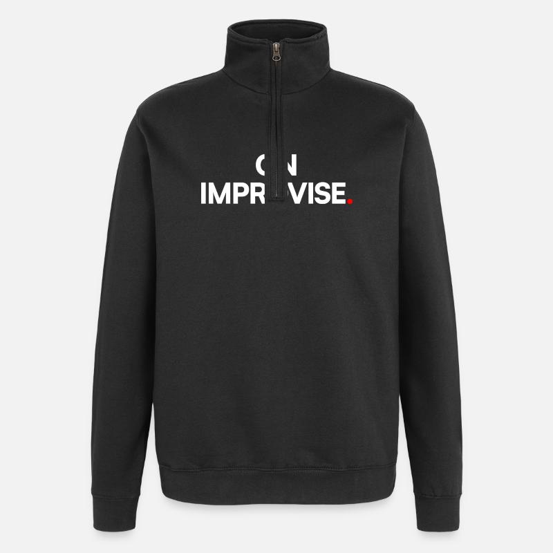We improvise - Quarter-Zip Sweatshirt - black