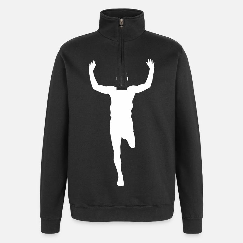 Marathon marathon runner - design - Quarter-Zip Sweatshirt - black