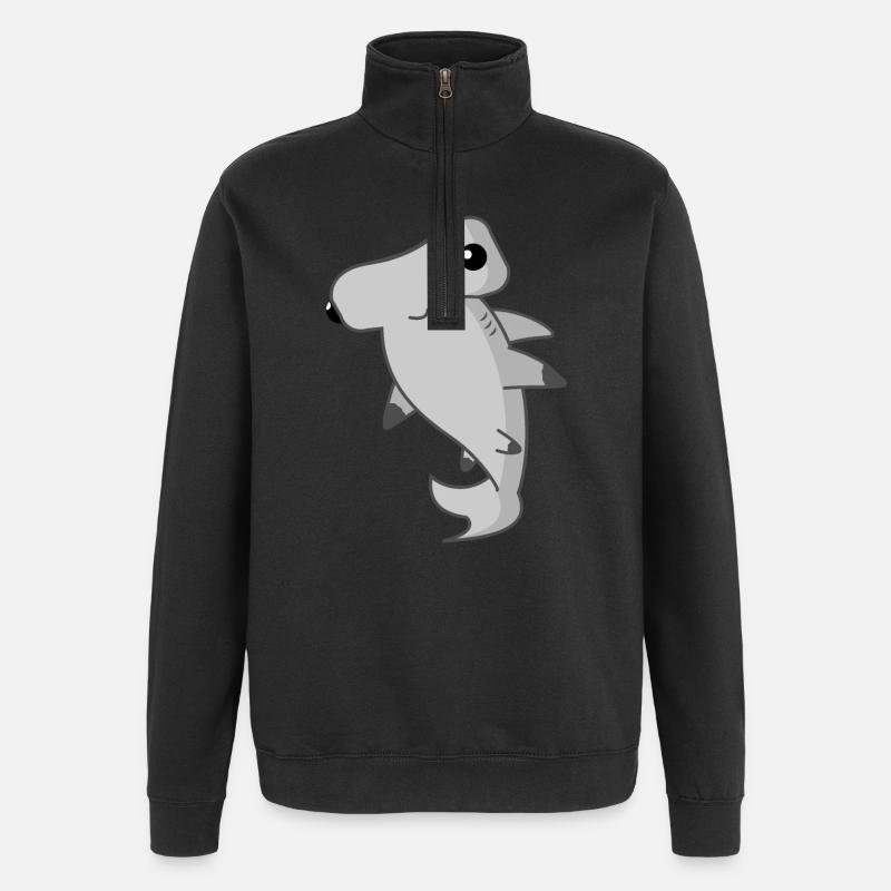 Hammerhai Hai - Quarter-Zip-Sweatshirt - Schwarz
