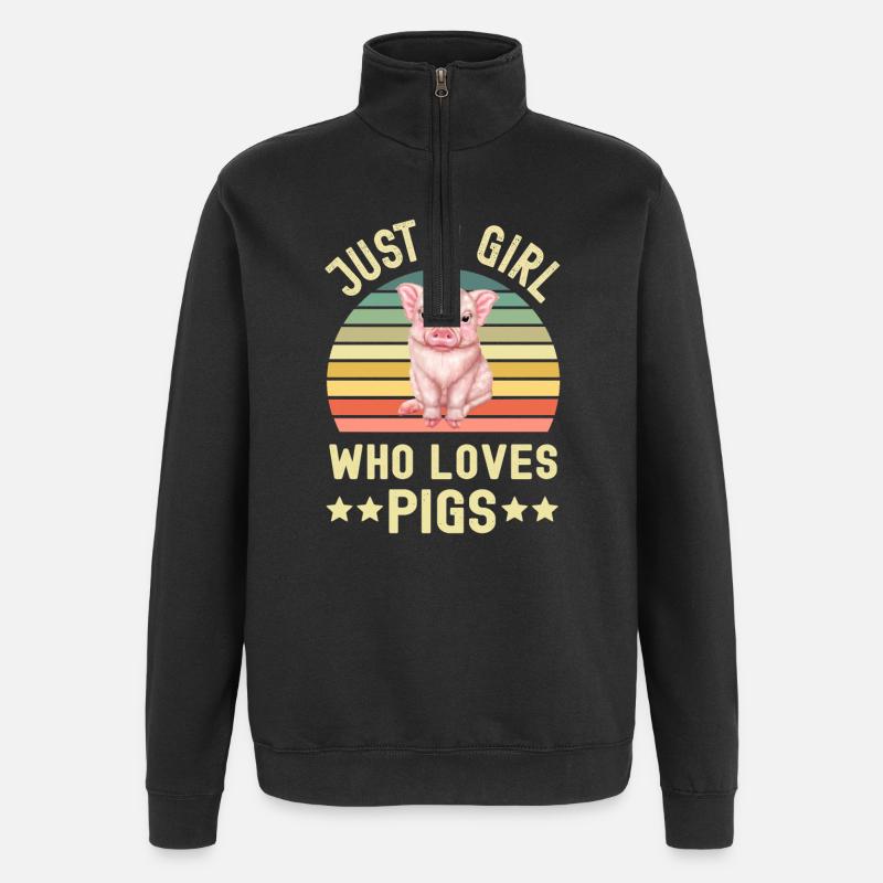 Cochons Cochons - Sweat à zip 1/4 - noir