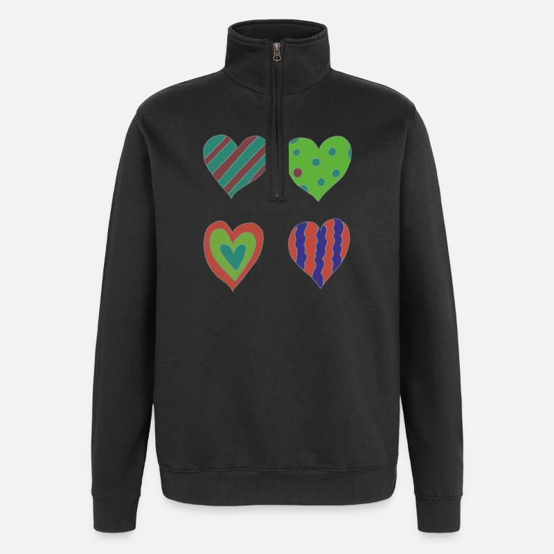 Variation cardiaque - Sweat à zip 1/4 - noir