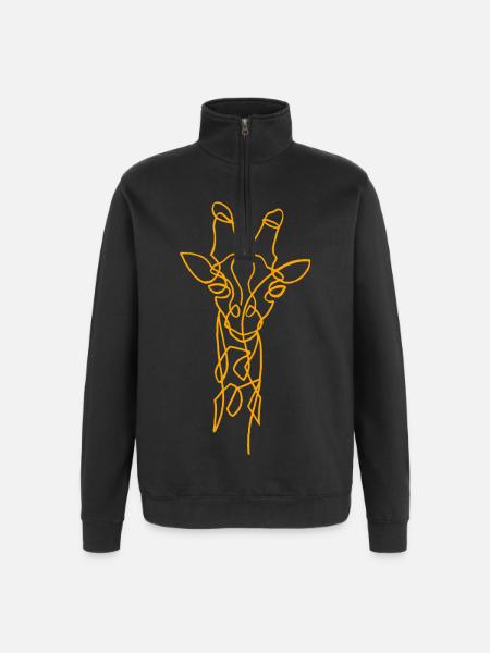 Sketch of the giraffe - Quarter-Zip Sweatshirt - black