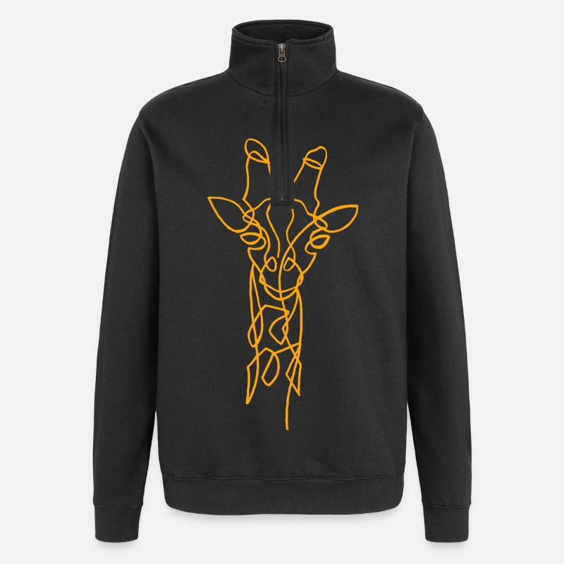 Skizze der Giraffe - Quarter-Zip-Sweatshirt - Schwarz