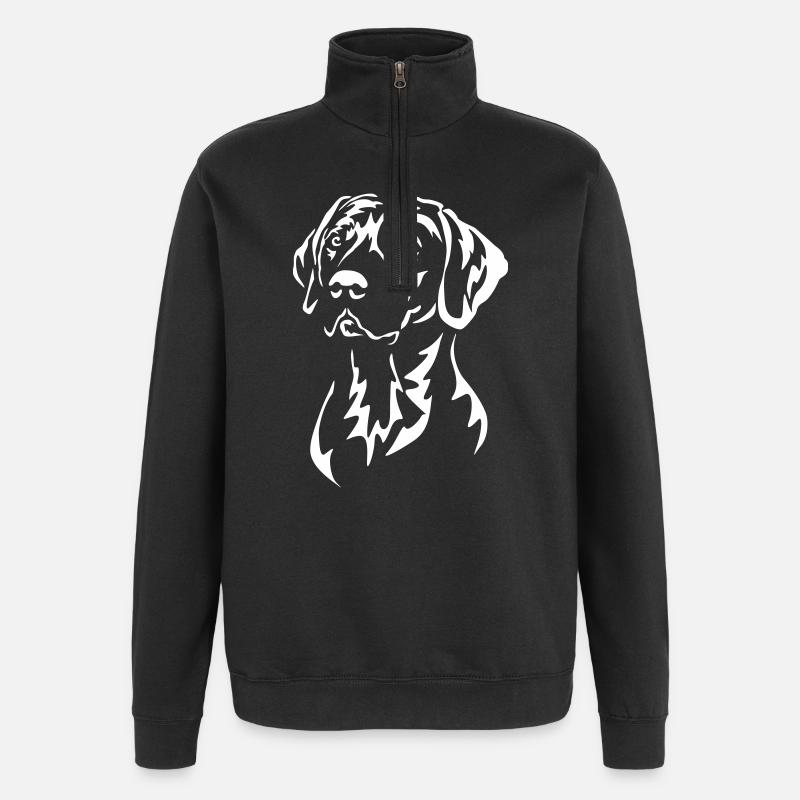 Rhodesian Ridgeback Kopf "Black Edition" - Quarter-Zip-Sweatshirt - Schwarz
