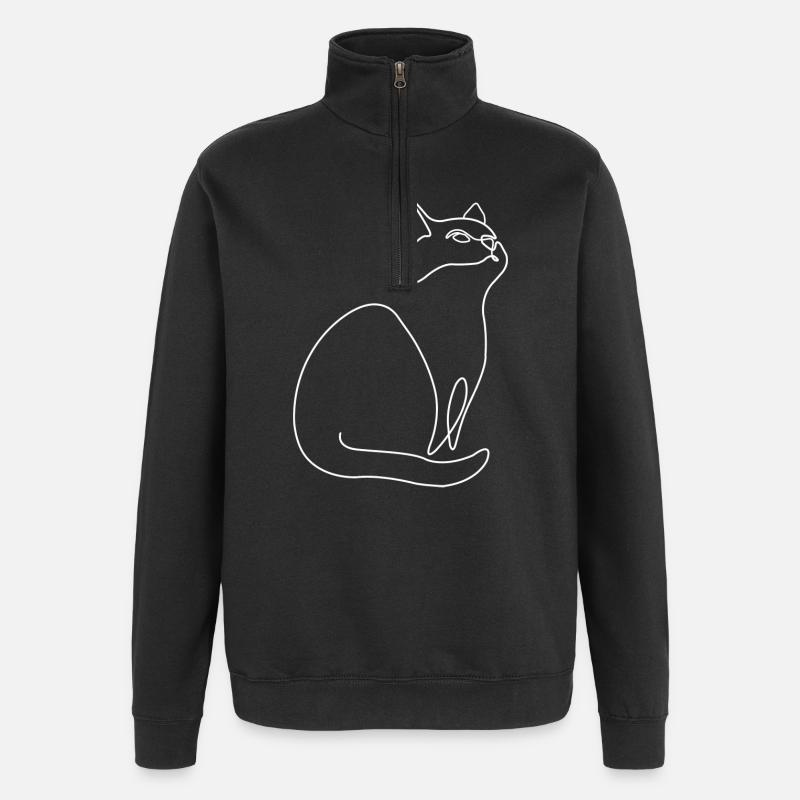 Kätzchen Katze Kater - Quarter-Zip-Sweatshirt - Schwarz