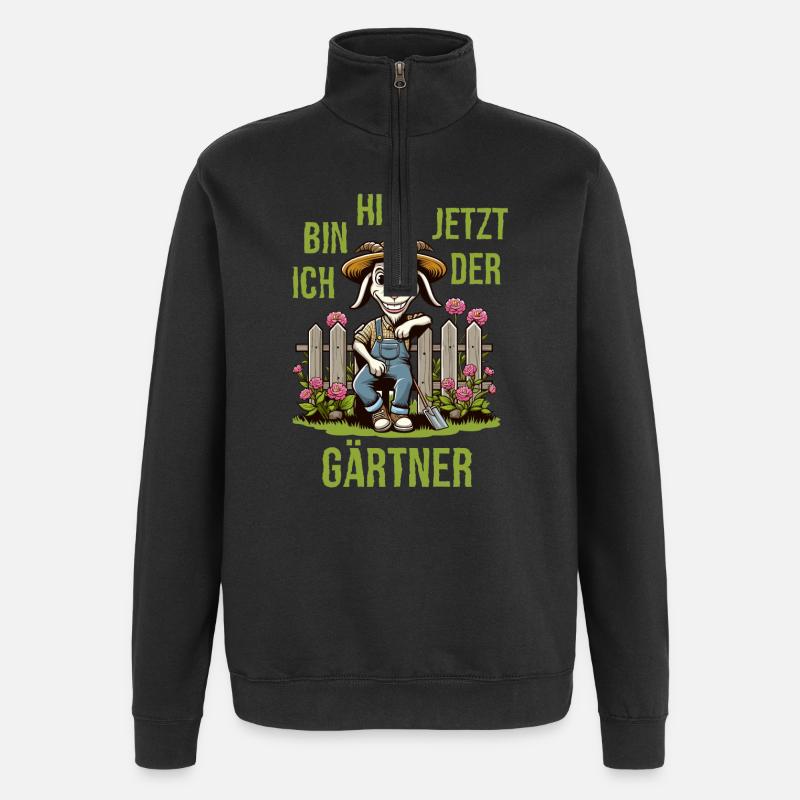 Den Bock zum Gärtner machen - Quarter-Zip-Sweatshirt - Schwarz