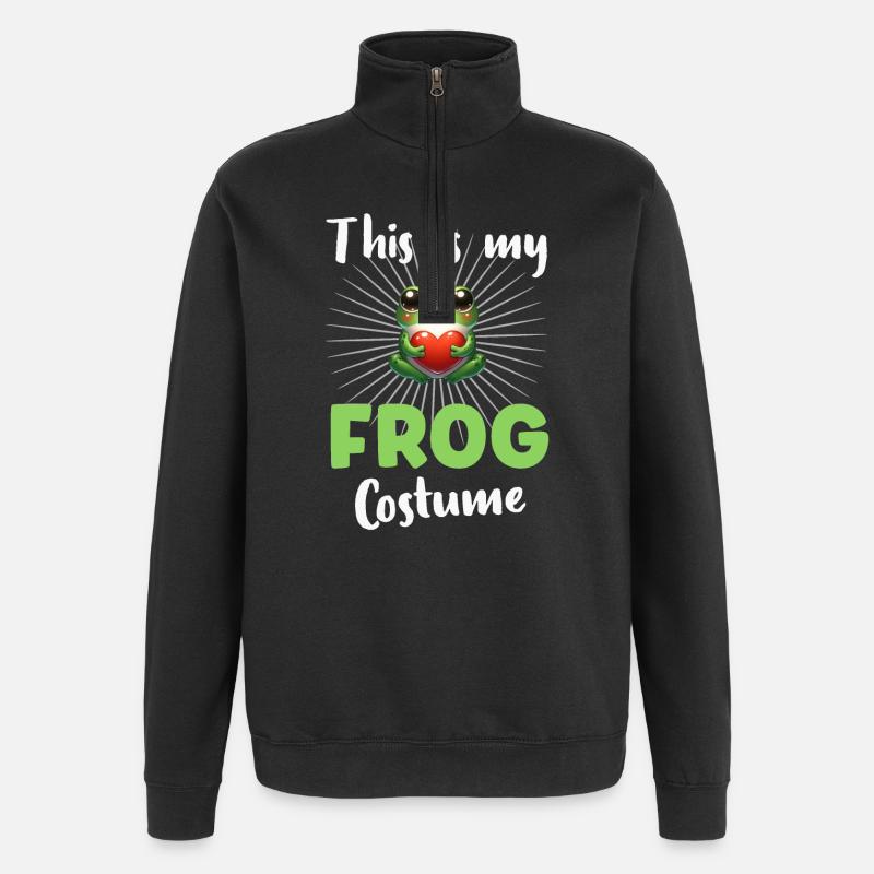 Frosch Frösche - Quarter-Zip-Sweatshirt - Schwarz