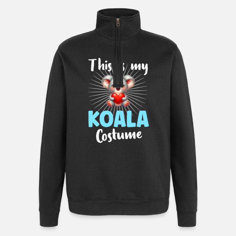 Koala Koala Ours - Sweat à zip 1/4 - noir