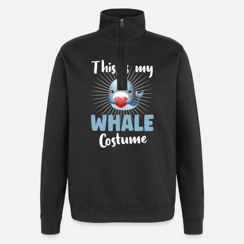 Whale Blue Whale - Quarter-Zip Sweatshirt - black