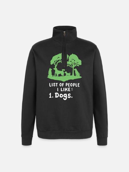 Hundeliebhaber Hundebesitzer - Quarter-Zip-Sweatshirt - Schwarz