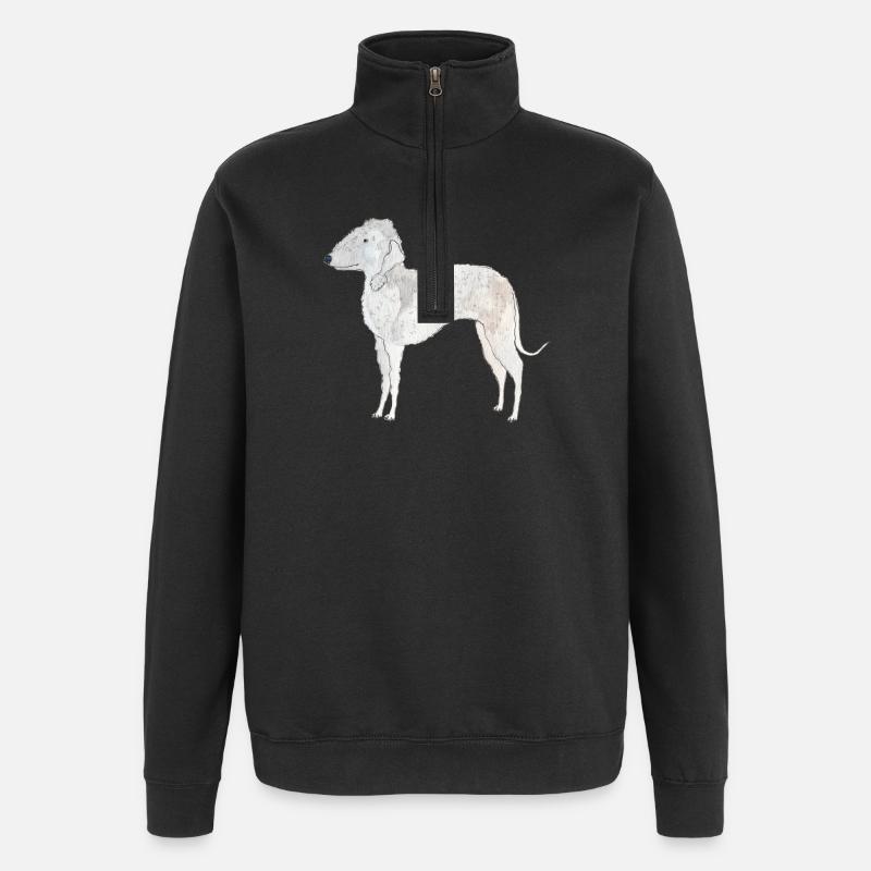 Bedlington Terrier - Quarter-Zip Sweatshirt - black