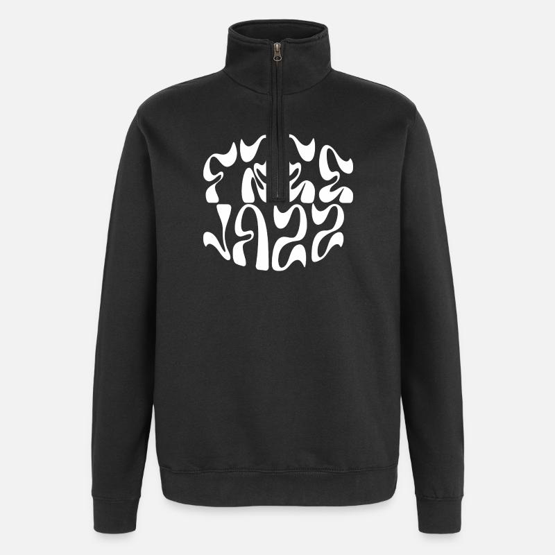 conception de logo de jazz gratuit - Sweat à zip 1/4 - noir