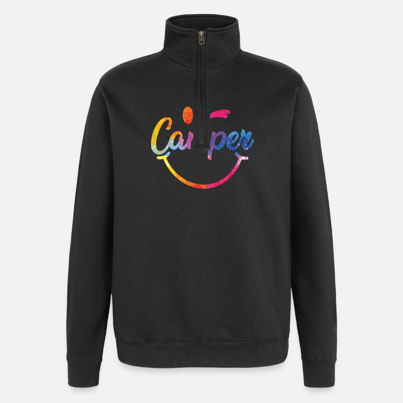 Camper_Smile_bunt - Sweat à zip 1/4 - noir