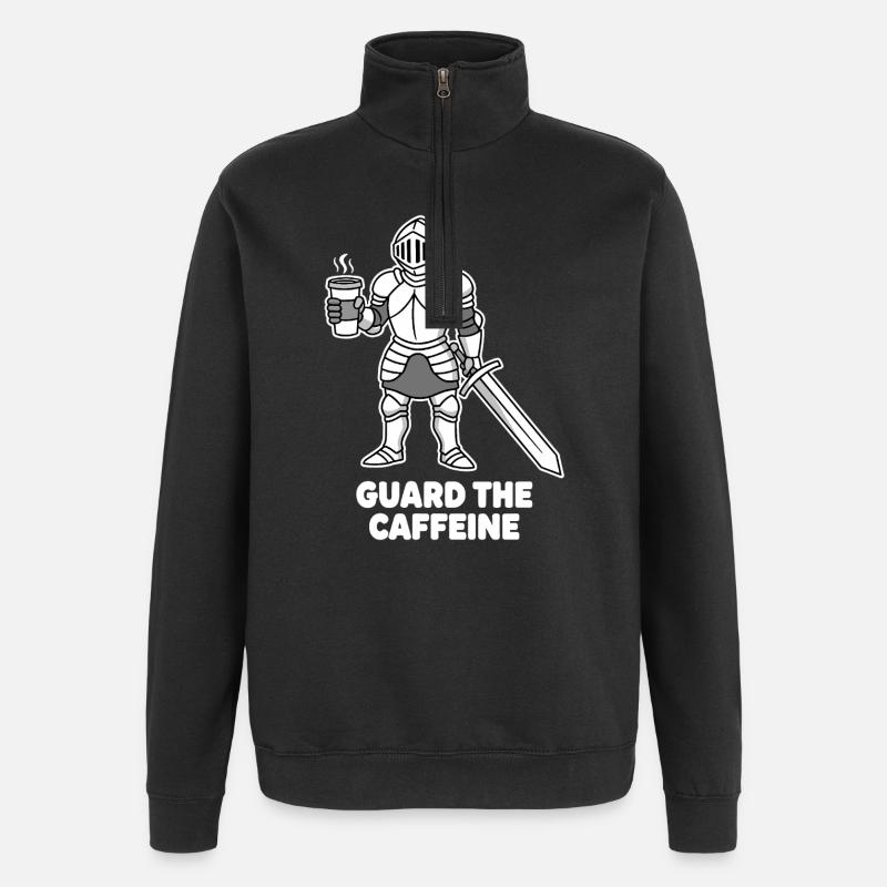 Kaffeekämpfer Ritter - Quarter-Zip-Sweatshirt - Schwarz
