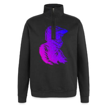 Clear Motocross Message - Quarter-Zip Sweatshirt - black - Front - AI Model Female 172 light (172cm) & AI Model Male 178 dark (178cm)