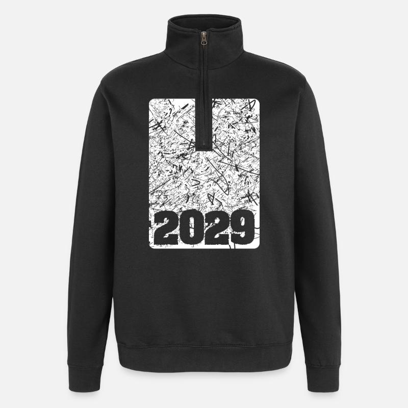 Numéro 2029 - Sweat à zip 1/4 - noir